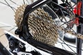 Bicycle gear cassette of the mountain bike Royalty Free Stock Photo