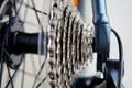 Bicycle gear drivetrain and cassette, close up Royalty Free Stock Photo