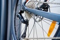 Bicycle gear drivetrain and cassette, close up Royalty Free Stock Photo