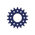 Bicycle gear or sprocket icon on white