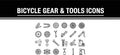Bicycle gear and tools icons isolated on white background Royalty Free Stock Photo