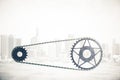 Bicycle gearing city background