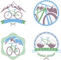 Set of logo badges and labels design for bicycle, pro bike, shop, equipment and club. Cycling typographic signs and icons Royalty Free Stock Photo