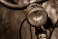 Bicycle Headlight closeup sepia tones