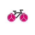 Bicycle is a Healthy Lifestyle, Creative Idea. Cut Pomegranate Instead of Wheels, Bike Simple Icon. Vector Illustration