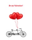 Bicycle and heart balloons background Royalty Free Stock Photo