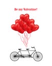 Bicycle and heart balloons background Royalty Free Stock Photo