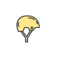 Bicycle helmet filled outline icon Royalty Free Stock Photo