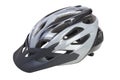 Bicycle helmet with visor on white background. PNG available