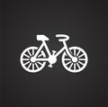 Bicycle icon on black background for graphic and web design, Modern simple vector sign. Internet concept. Trendy symbol for Royalty Free Stock Photo