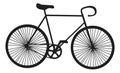 Bicycle icon. Black line bike. Two wheel vehicle