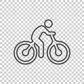 Bicycle icon in flat style. Bike with people vector illustration on white isolated background. Rider business concept Royalty Free Stock Photo