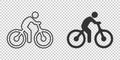 Bicycle icon in flat style. Bike with people vector illustration on white isolated background. Rider business concept Royalty Free Stock Photo