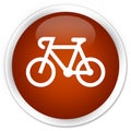 Bicycle icon premium brown round button
