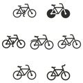 Bicycle icon set. Royalty Free Stock Photo