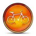 Bicycle icon shiny bright orange round button illustration Royalty Free Stock Photo