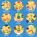 Bicycle Icons Set Royalty Free Stock Photo