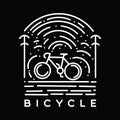 bicycle illustration Monoline Vector, bicycle day vintage badge, creative emblem Design For T-shirt Design Royalty Free Stock Photo