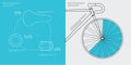 Bicycle infographic elements and parts. Flat vector