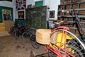 Bicycle inside a vintage old dusty workshop