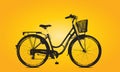 Bicycle isolated on Orange Background