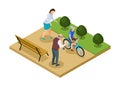 Bicycle Isometric Composition Royalty Free Stock Photo