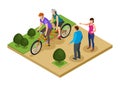 Bicycle Isometric Composition Royalty Free Stock Photo