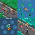 Bicycle Isometric Composition Set Royalty Free Stock Photo