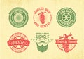 Bicycle Label Design Set. Bike Shop, Service and Rental.