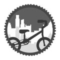 bicycle landscape urban city sticker Royalty Free Stock Photo