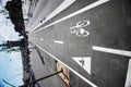 Bicycle lane, Barcelona Royalty Free Stock Photo