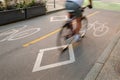 Bicycle Lane, Downtown Vancouver Royalty Free Stock Photo