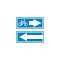 Bicycle lane road sign flat icon Royalty Free Stock Photo