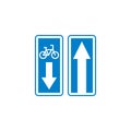 Bicycle lane road sign flat icon Royalty Free Stock Photo