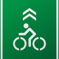 Bicycle lane road sign,separate bicycle lane for riding bicycles,white painted bike on asphalt Royalty Free Stock Photo