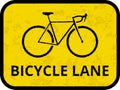 Bicycle lane - rustic traffic sign