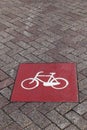 Bicycle lane sign in Amsterdam Netherlands Royalty Free Stock Photo