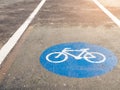 Bicycle lane signage on street safety symbol outdoor