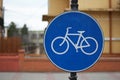 Bicycle lane traffic sign - Indicator pista biciclete Royalty Free Stock Photo