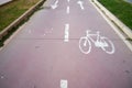 Bicycle Lane Traffic Signs Royalty Free Stock Photo