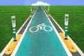 Bicycle lane. White sign for old track. Royalty Free Stock Photo