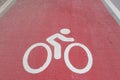 Bicycle lane white sign Royalty Free Stock Photo