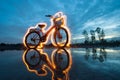 Bicycle light painting Royalty Free Stock Photo