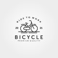 Bicycle line art logo vintage minimalist symbol vector illustration design