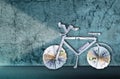 Electric bicycle made from banknotes for voucher