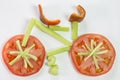 Bicycle made with vegetables