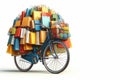 Bicycle with many colorful shopping bags. Space for text. Royalty Free Stock Photo