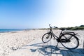 Bicycle on Marienlyst Beach in Helsingor, Denmark Royalty Free Stock Photo