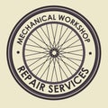 Bicycle mechanical emblem with repair service