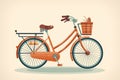 bicycle minimalist illustration of a red bike Royalty Free Stock Photo